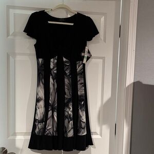 R & M Richards Black and White Midi Dress